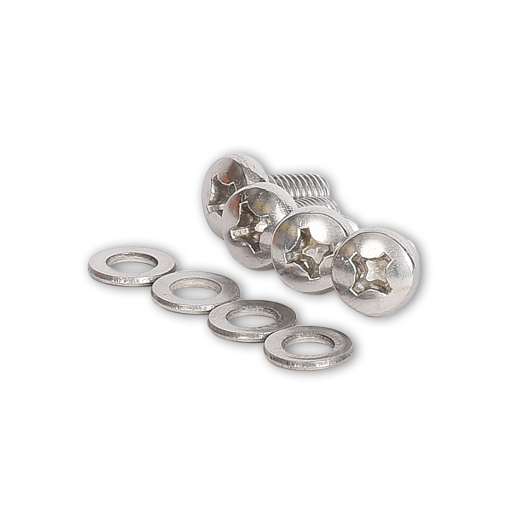 Roestvrijstalen schepnet set, 4 roestvrijstalen schroeven met roestvrijstalen ringen