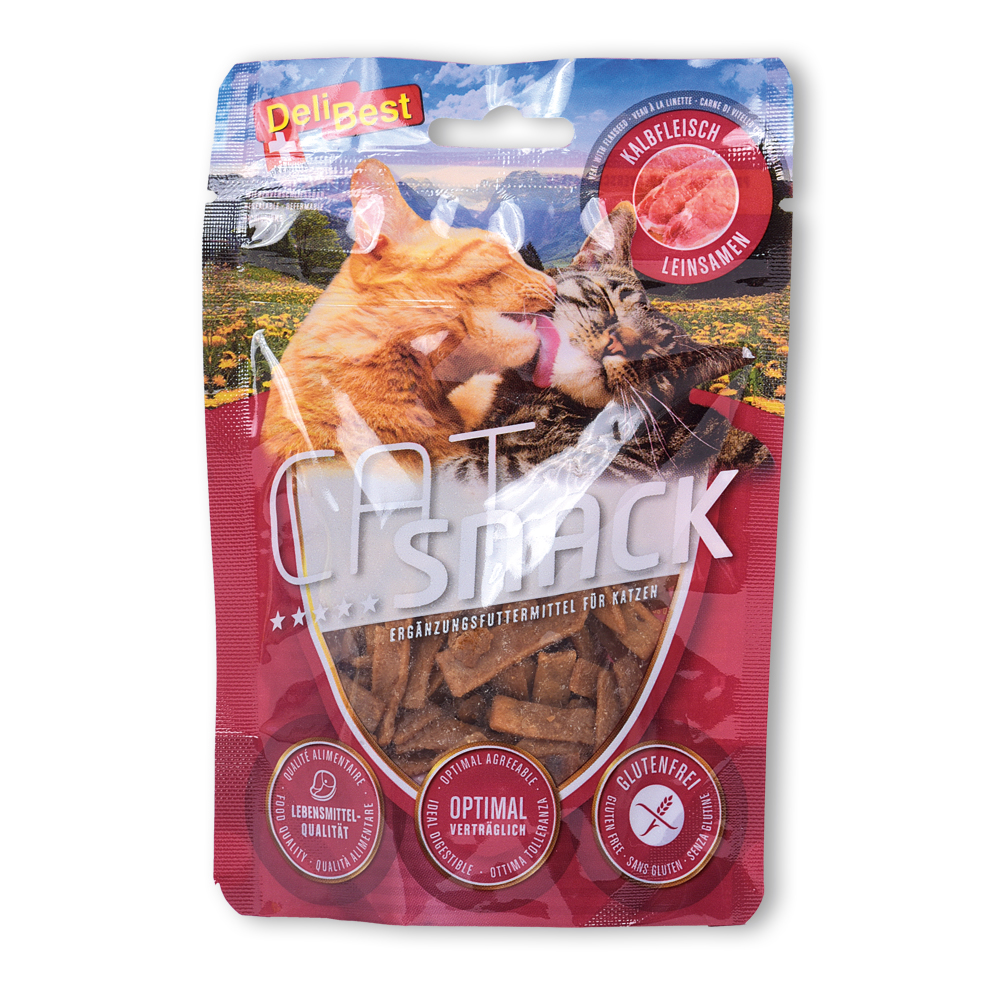 Cat Snack Kalfsvleesreepjes  + Lijnzaad 45 g