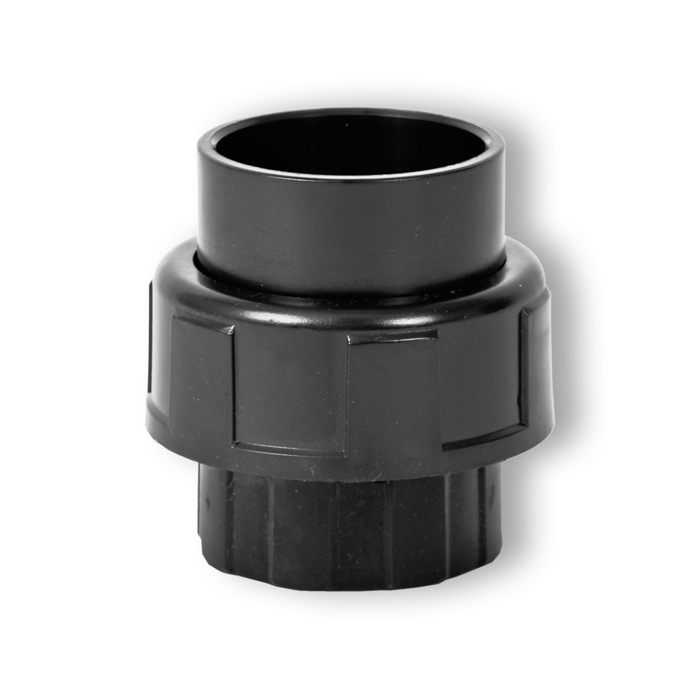 Koppeling 50 mm x 1 1/2 binnendraad - zwart