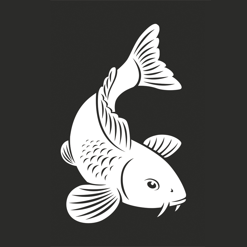 Koi-autostickers, wit gevuld, 30 x 20 cm (2 stuks)