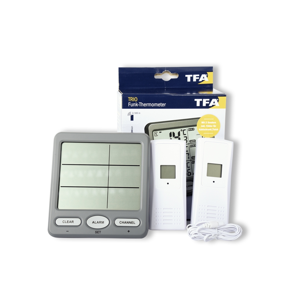Trio Funk Thermometer Station incl. zender & ontvanger met kabel