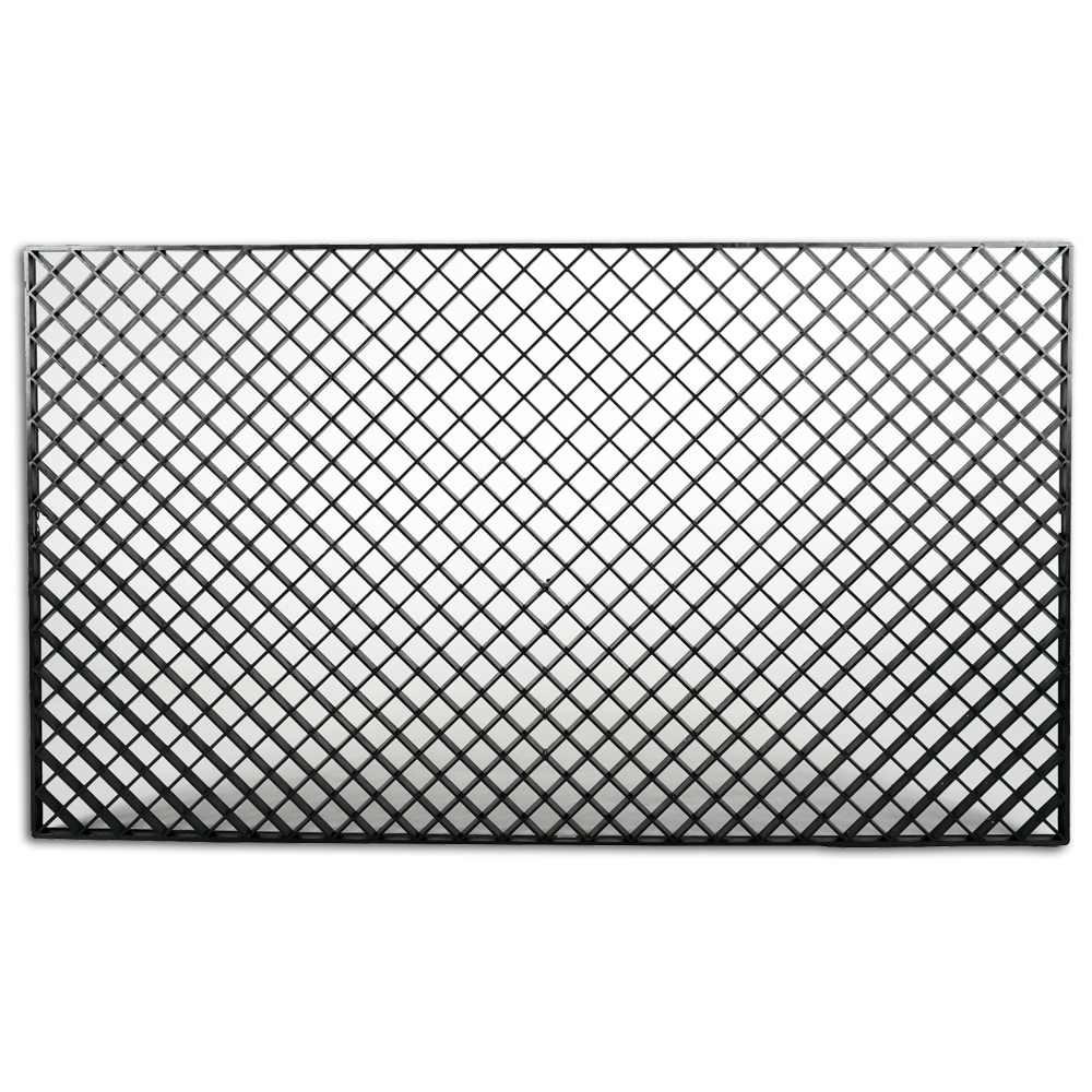 Filtermedia-oplegplaat zwart, 680 x 400 x 12 mm, maaswijdte 18 mm