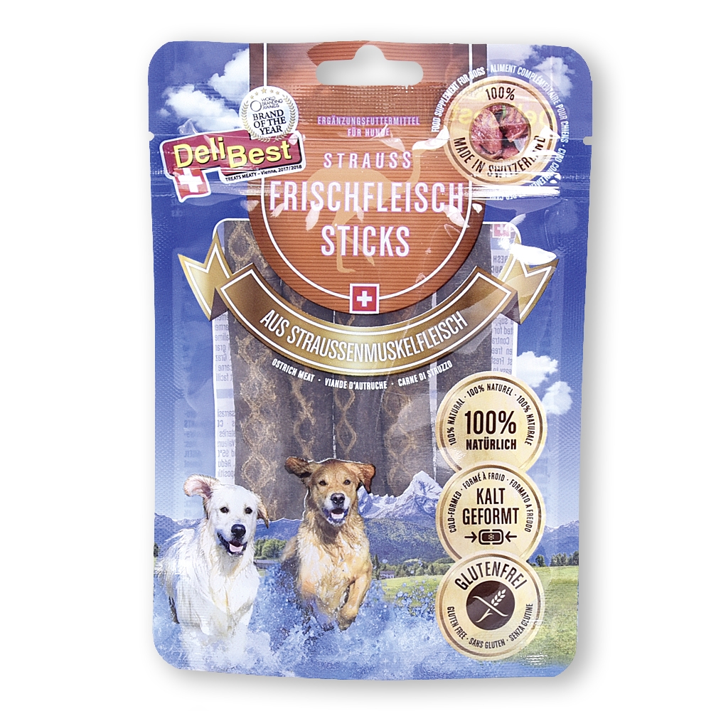 Struisvogelvlees sticks 5 stuks à 10 cm