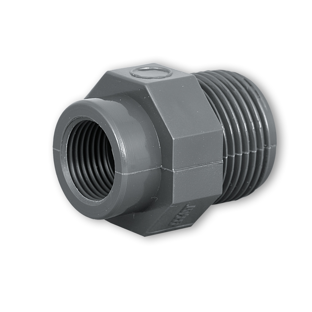 Reductienippel 3/8" binnendraad x 3/4" buitendraad (voor boorklem)