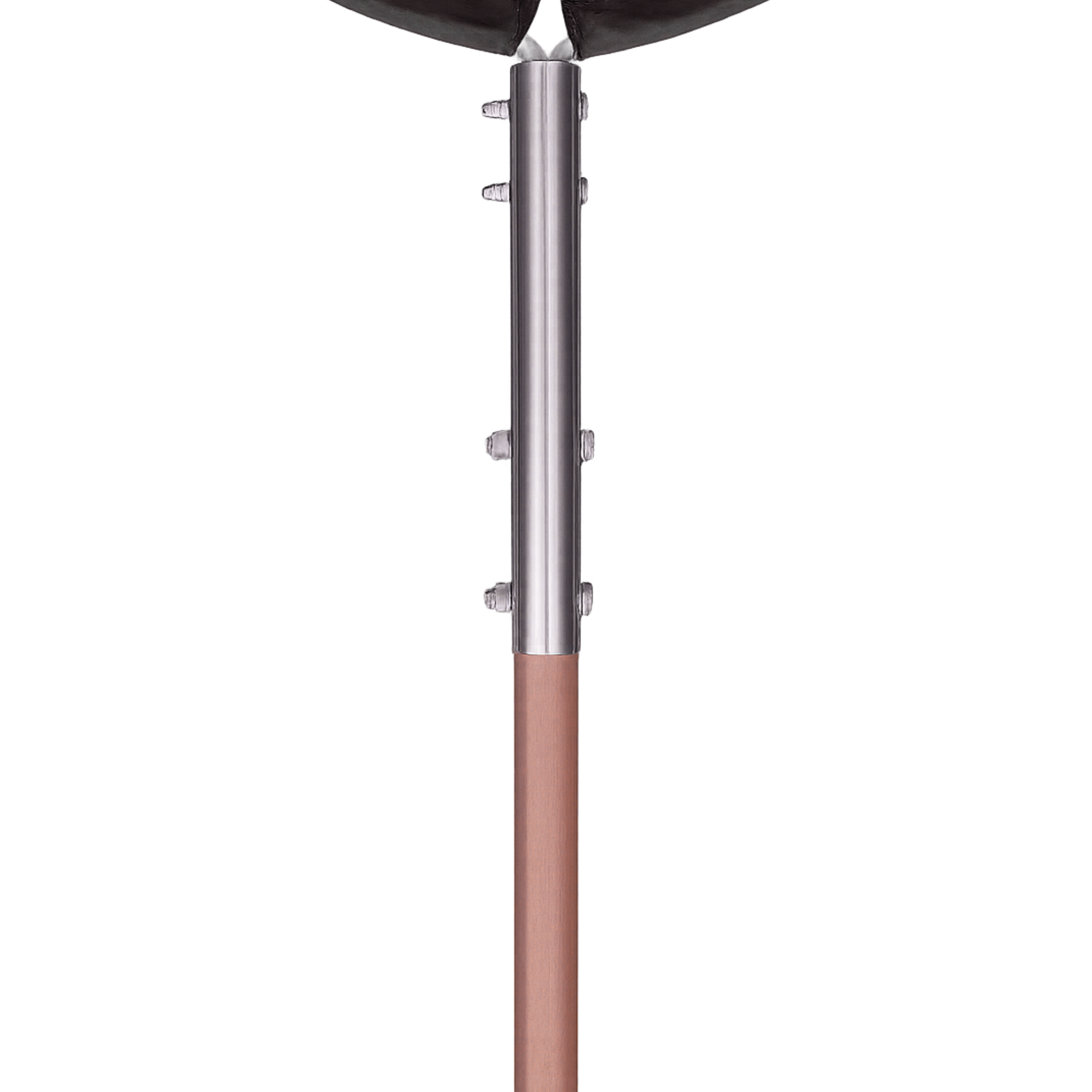 Aquari houten steel 2 meter incl. bevestigingsmateriaal (metalen mof) voor de schepkop 38 mm