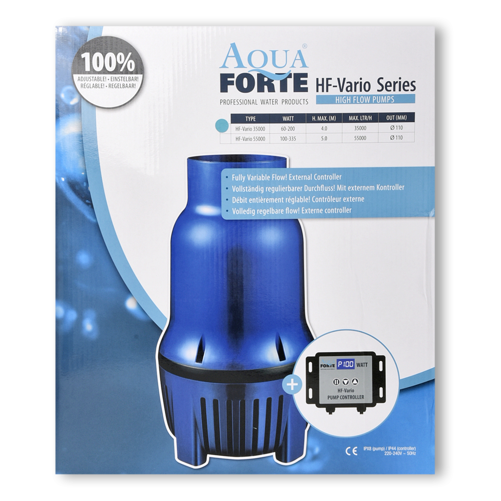 AquaForte HF Vario S buispompen 25.000 - zo goed als nieuw met compatibele controller