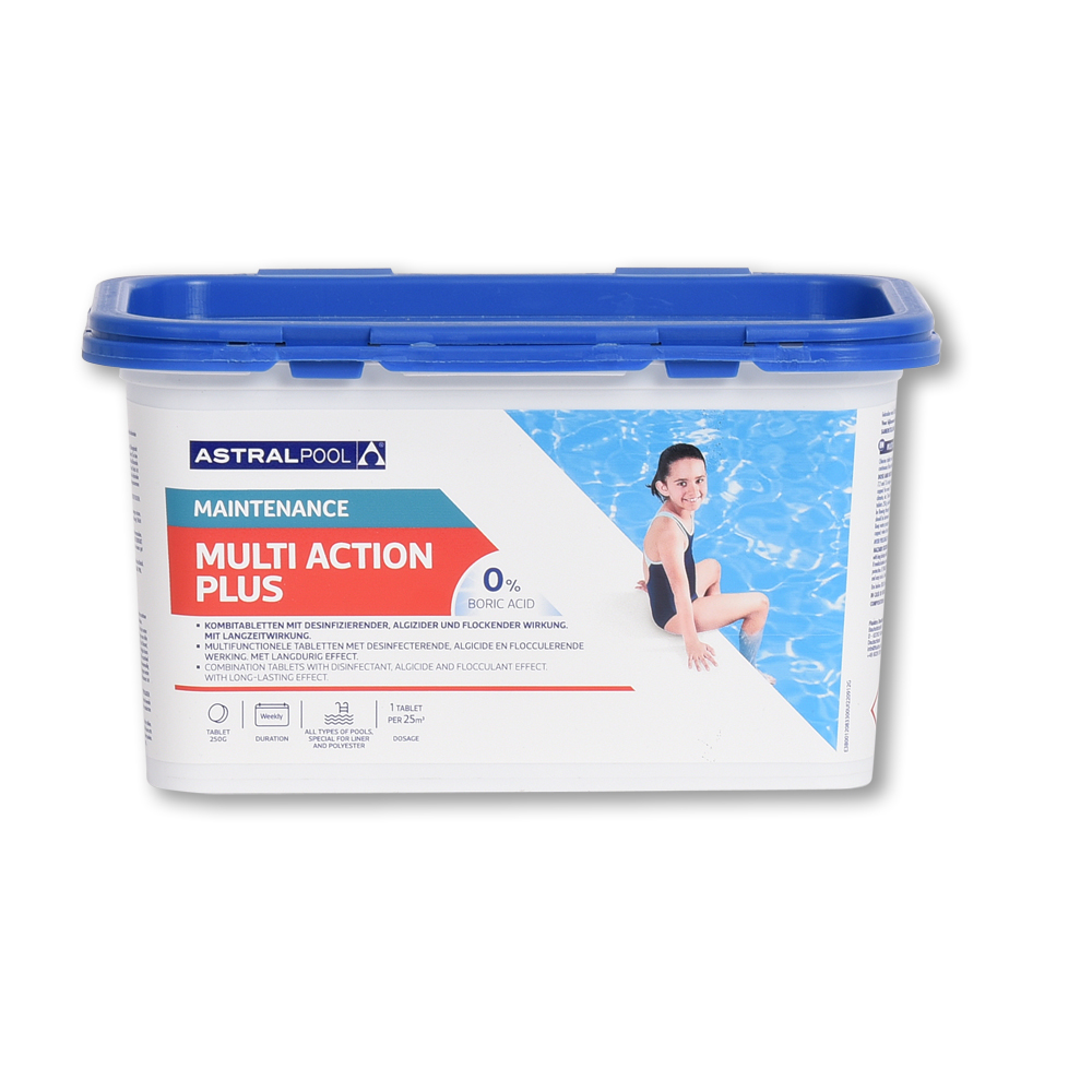 AstralPool 250 g langzaam oplosbare stabiliserende Multi Action+ tabletten