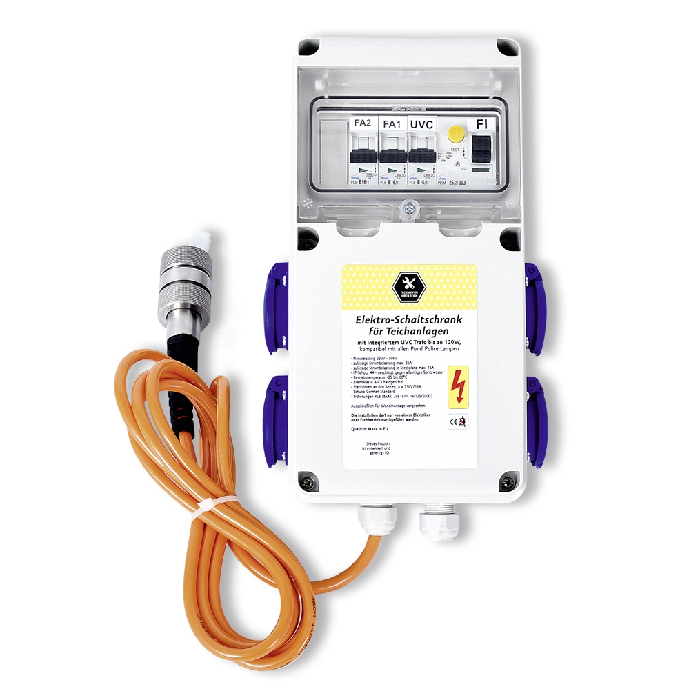 Schakelkast voor vijvers incl. Pond Police Industry UVC-aansluiting 
