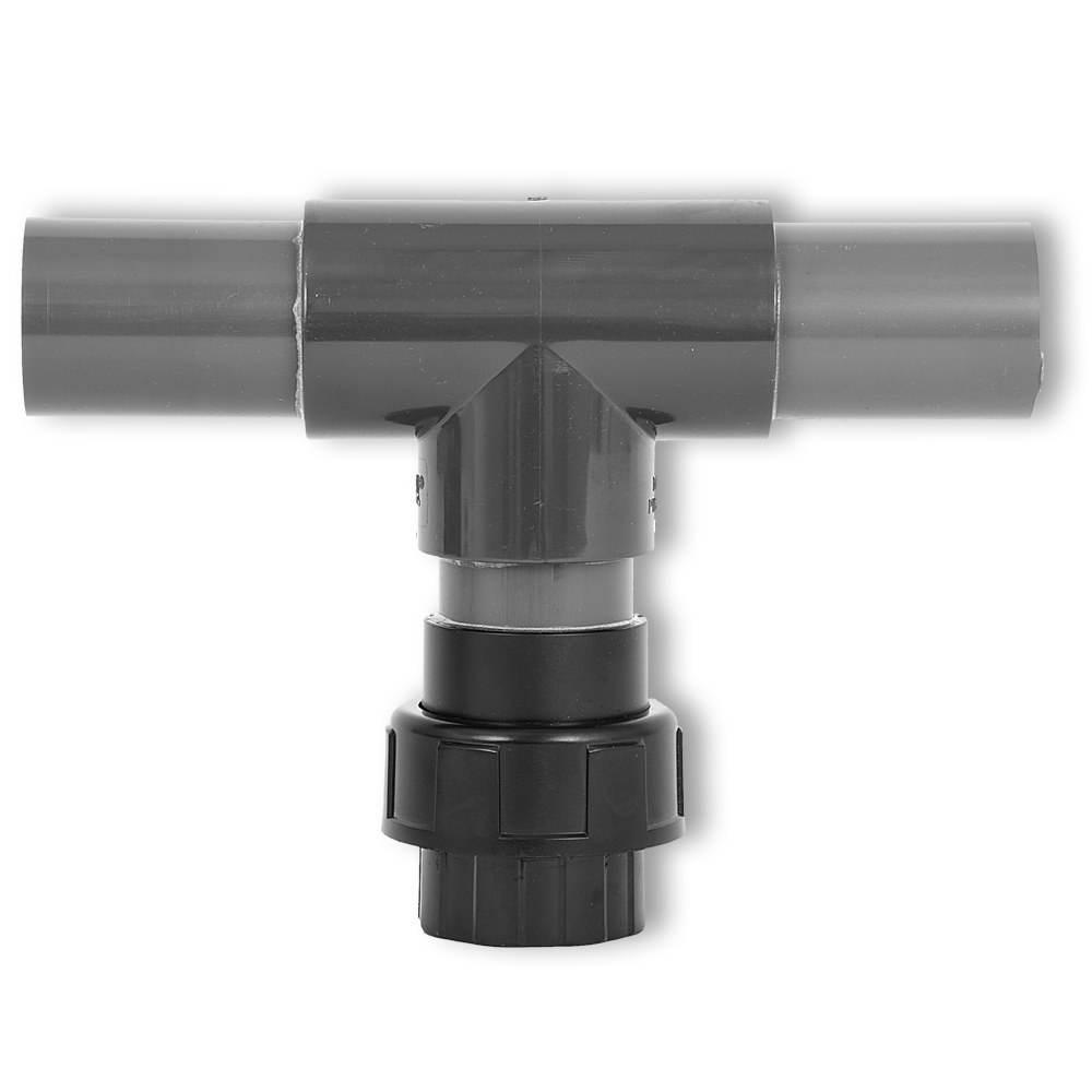 Koppeling IG 1 1/2'' met T-stuk 90° op 50 mm buis